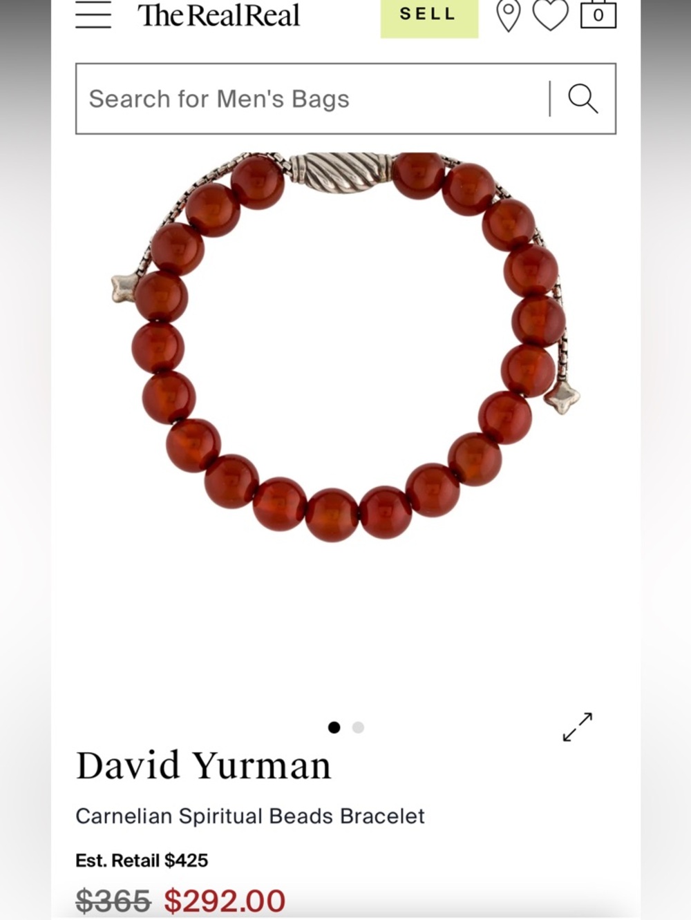 David Yurman Red Beaded Bracelet with Silver Accents